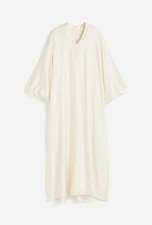 H&M Bollon Sleeve Cream Midi/