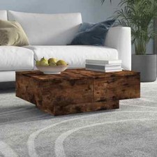 Coffee Table Smoked Oak 90x60x31 cm Engineered Wood vidaXL