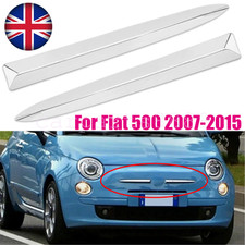 Left Right Chrome Front Bumper Upper Moulding Trim Strip For Fiat 500 2007-2015