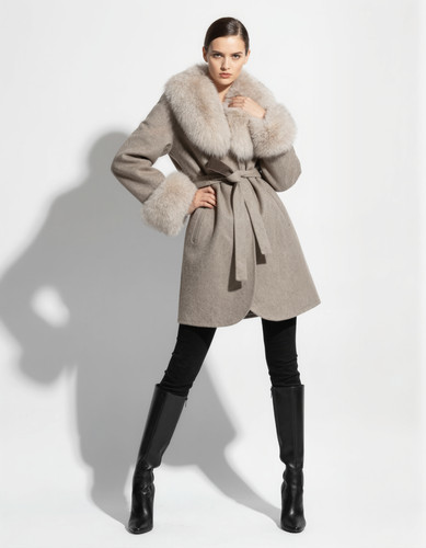 Women beige alpaca wool wrap - alpaca,