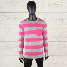 NWT MOODS OF NORWAY Simen Knapp Men's Pink Grey Striped Cotton Blend Pullover L