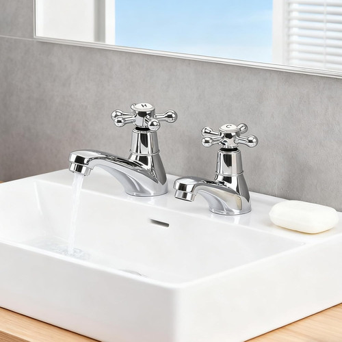 Twin cross lever - basin, tap