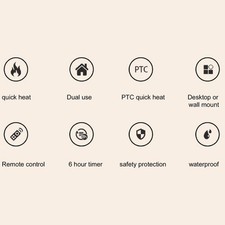 .›Electric Heater Space Heater Fan 2000W Wall Mount Remote Control Touch Display