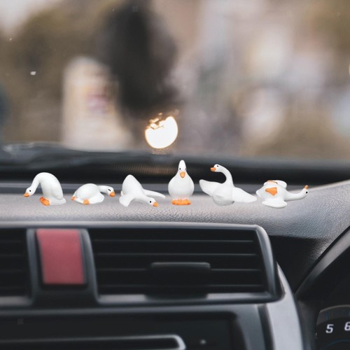 6pcs miniature goose figurines - miniature,