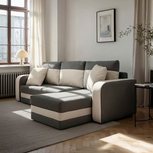 Modern grey corner sofa bed - grey,