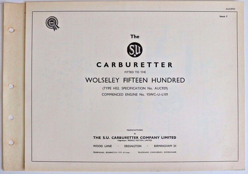 The carburetters wolseley - carburetters,