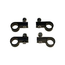 8AN BRAIDED FUEL HOSE and 5/8 TUBING ALUMINUM P MOUNTING CLAMP BLACK SET of (4)