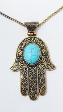 Hand Of Fatima Necklace Brass