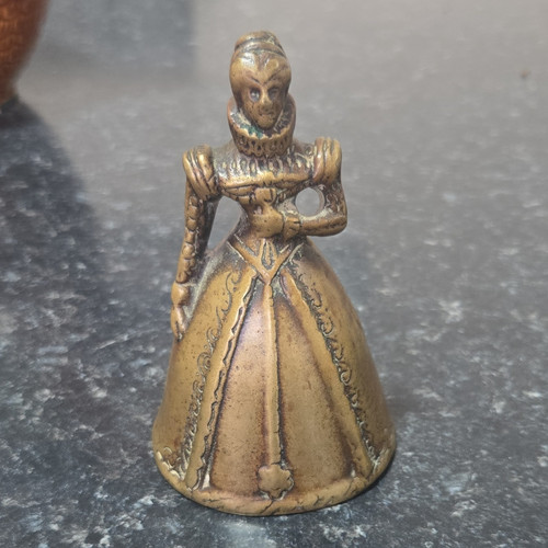 Brass lady figure hand bell - figure,