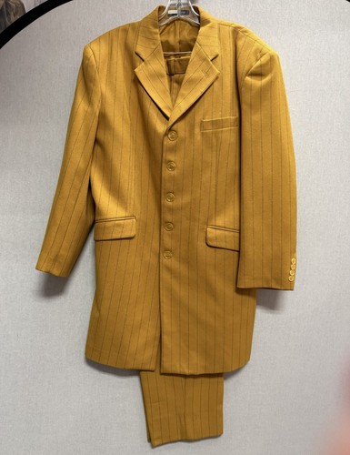 Mustard yellow pinstripe zoot - mustard,