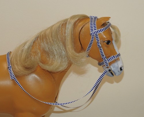 Handmade blue white - , bridle