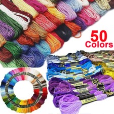 50 Skeins 100% Cotton Embroidery Thread Bundles Cross Stitch Thread Floss Cotton