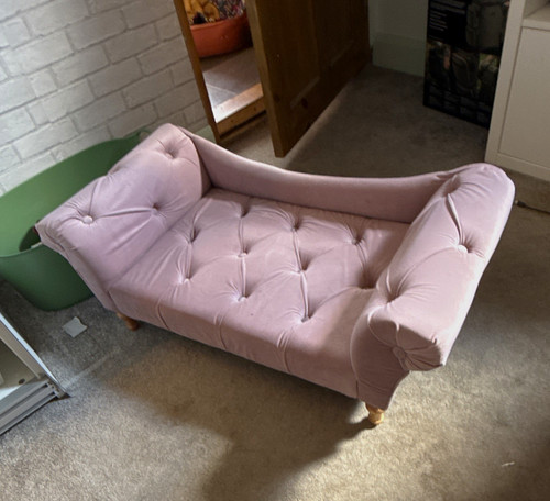 Pink crushed velvet tufted - pink,