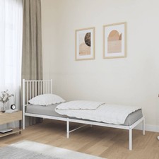 Bed Frame White Steel Small Single Bed Frame Rectangular