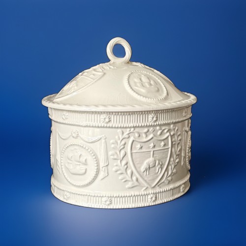 Large leedsware tobacco jar - leedsware,