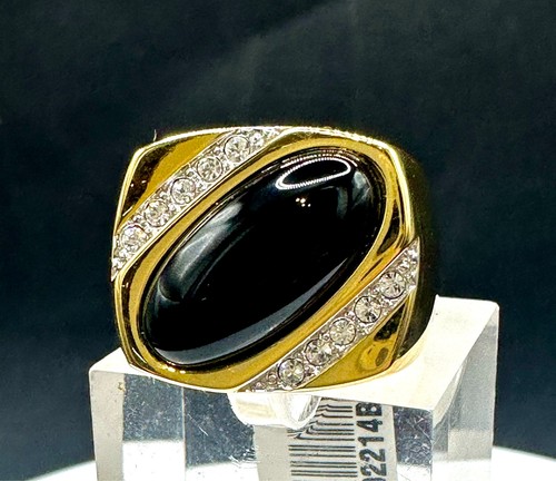 Mens gold onyx ring 18kt - , black