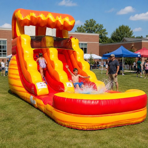 Inflatable water slide - water,