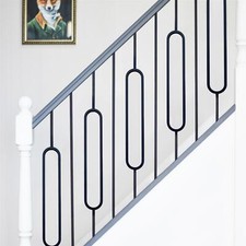 Deluxe Set of 2 Black Stair Spindles - Pattern 16 With or Without Brackets