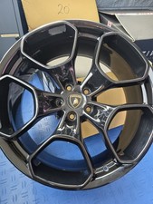 GENUINE LAMBORGHINI 20" GIANO FRONT ALLOY WHEEL IN HIGH GLOSS BLACK + CENTRE CAP