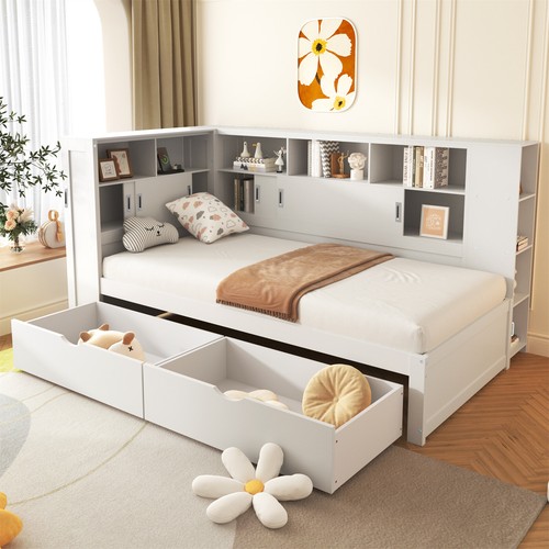 Single bed with bookcase - single,