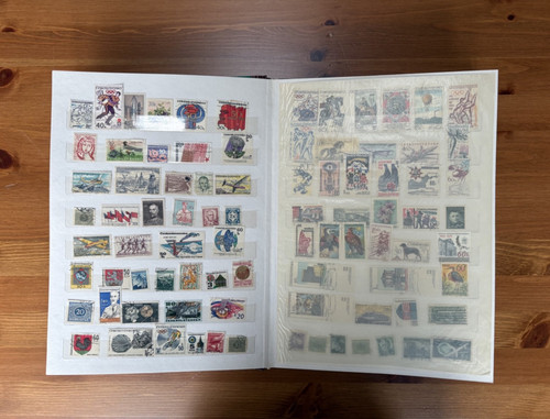 Vintage stamp - +, year