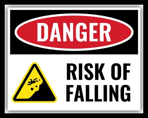 Danger risk falling cliff - danger, of