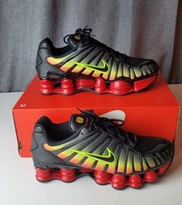 Nike Shox TL Men's women's Shoes in Black/Volt /Fire Red Genuine Size Uk 6.5