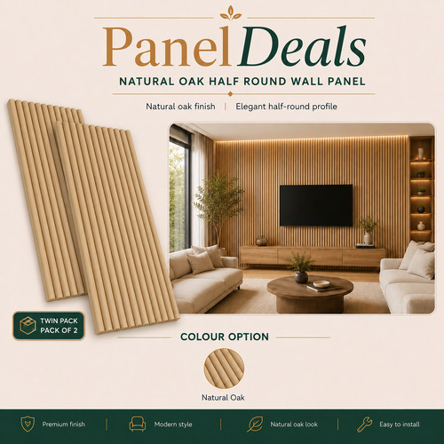Wall panel half round - half,