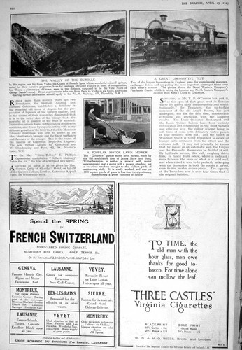 Antique old print 1925 valley - old,