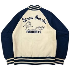 Hysteric Glamour XL Women's Blue Polyester Fleece Jacket Embroidered Design