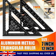 7'' /12" Rafter Square Carpenter Measuring Layout Tool Alloy Metal Triangle Rule