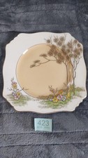 Vintage 1930’s Royal Winton Grimwades England Flowers & Tree Square Plate 9”