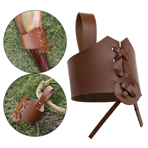 Drinking horn cup case leather - horn,
