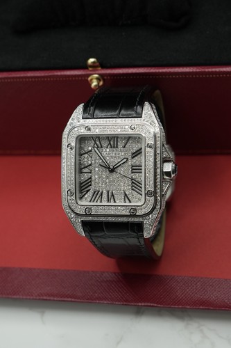 Mens 44mm steel cartier santos - cartier,