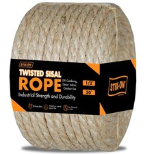 STIX-ON Twisted Sisal Rope – Multipurpose Rope for Cat Scratcher, DIY Projects,