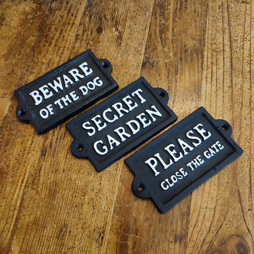Cast iron sign beware - sign, of