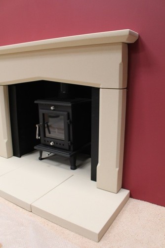 Minster style stone fireplace - minster,
