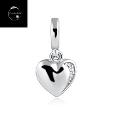 Sterling Silver 925 Charm Love Heart Family Pendant Dangle Wife Mum Friend