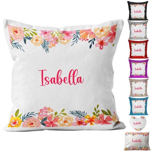 Personalised floral cushion - floral,