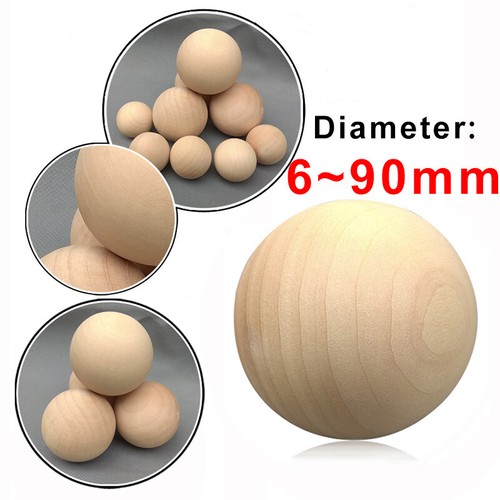 Natural wooden craft balls - natural,