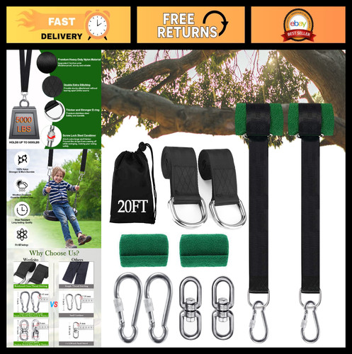 Heavy duty tree swing - tree, straps