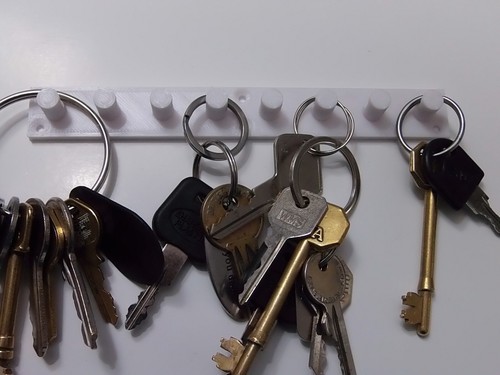 White key holder hooks wall - white,