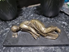 Bronze Statuette - Recumbent Statue Of Saint Cecilia , After Stefano Maderno.