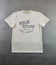 Maison Kitsune Shirt Mens M Ivory Palais Royal Classic Fit Tee Luxury Streetwear