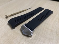 20mm Tag Heuer Black Rubber wrist Watch Strap Band