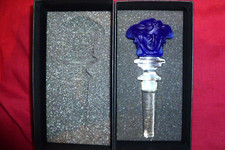 Rosenthal Versace Glass Wine Bottle Stopper Brand New Boxed Authentic Blue