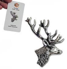 Stags Head Pewter Pin Badge