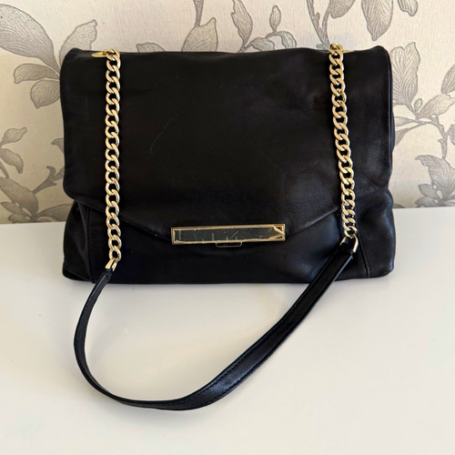 Black leather medium - m&s,
