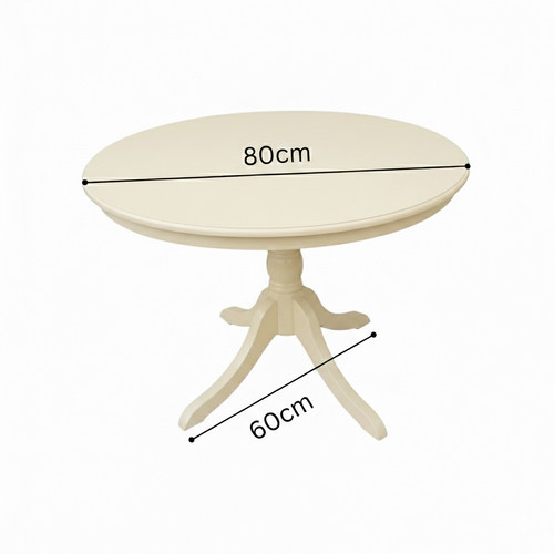 Cream round wooden - cream,