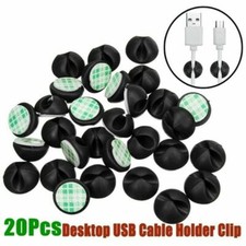 20X Cable Clips Tidy Cord Lead